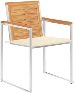vidaXL 4 Stk. Gartenstühle mit Kissen Massivholz Teak 3078556