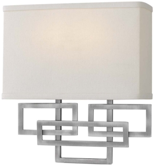 Wandleuchte, Nickel, 2 Flammig, H 28,9 cm