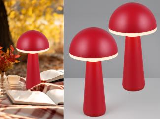 Akku LED Tischleuchten 2er SET kabellos für Innen & Außen, Rot - Höhe 30cm