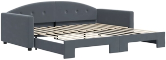 vidaXL Tagesbett Ausziehbar Dunkelgrau 100x200 cm Samt 3197309