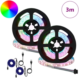 vidaXL LED Streifen 4 pcs Schwarz und Transparent 75 x 0,8 x 0,3 cm 3429114