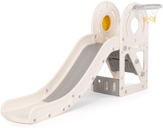 Chipolino Kinderrutsche Ente 170 cm Rutschlänge Basketballkorb Ball wetterfest grau