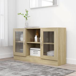 vidaXL Vitrinenschrank Sonoma-Eiche 120x30,5x70 cm Holzwerkstoff