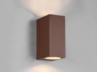 Eckige Außenwandleuchte ROYA Up and Down Rost-Optik, Höhe 15cm