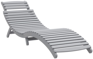 vidaXL Sonnenliege Grau 184x55x64 cm Massivholz Akazie 363279