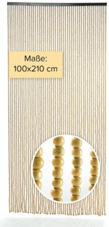 Kobolo Türvorhang COFFEE Holzperlen braun 50 Stränge 100x210cm (1 St), Ösen, halbtransparent