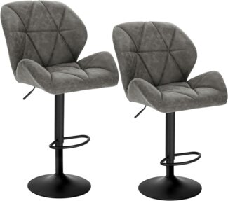 Woltu Barhocker (Set, 2 St), Tresenhocker Designer Hocker mit Rückenlehne