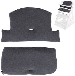 Hauck Hochstuhl Alpha Plus Grey, Holz Kinderhochstuhl verstellbar mit Essbrett Wooden Tray & Sitzkissen