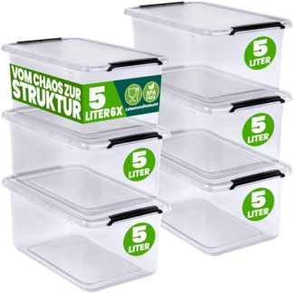 DEUBA® Aufbewahrungsbox-Set, 6-teilig, mit Deckel, 5 L