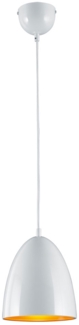 LED Pendelleuchte, Metall weiß orange, warmweiß, H 130cm