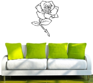 INDIGOS UG Wandtattoo Wandtattoo - Wandaufkleber - w037 Rose Rosen Deko Wandaufkleber