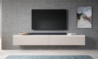 Furnix TV-Schrank BARGO 200 cm (2x100cm) Lowboard TV-Kommode ohne/mit LED Beige 4 Fächer, Design & Funktionalität