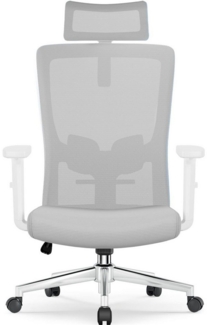 Adormii Bürostuhl Ergonomischer Bürostuhl, Schreibtischstuhl Chefsessel (Drehstuhl 360°mit Verstellbarer Kopfstütze, Lendenwirbelstütze und Verstellbarer Armlehnen, Computerstuhl, Wippfunktion bis 135), Höhenverstellbar, Atmungsaktiver Netzbezug, 150KG...