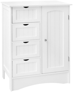 ML-DESIGN Hochschrank Badezimmerschrank aus MDF-Holz viel Stauraum Badschrank Badmöbel (1-St) Badschrank freistehend 1 Tür 4 Schubladen Kommode Aufbewahrungsschrank