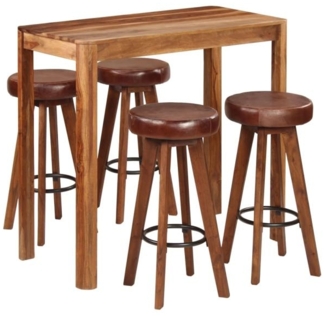 vidaXL 5-tlg. Bar-Set Massivholz 115 x 56 x 107 cm