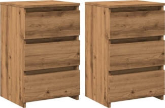 vidaXL Nachttische 2 Stk. Artisan-Eiche 40x35x62,5 cm Holzwerkstoff 856525