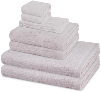 Ross Premium 8 tlg. Frottier-Set - 2 X Handtuch (50 X 100cm), 2 X Duschtuch (70 X 140cm), 2 X Gästetuch (30 X 50cm), 2 X Waschhandschuh (16 X 22cm) - 500 - Silber