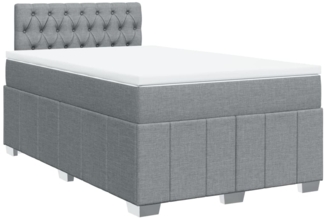 vidaXL Boxspringbett mit Matratze Hellgrau 120x200 cm Stoff 3287042