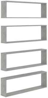 vidaXL Würfelregale 4 Stk. Betongrau 100x15x30 cm Holzwerkstoff 807092