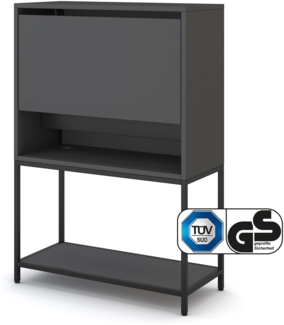 ASSMANN Sekretär Cubas Basic Schwarz 80x36x116cm Metall Holz