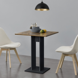 Küchentisch Lindesnes 65x65x78 cm Walnussoptik/Schwarz [en. casa]
