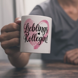 speecheese Tasse Lieblings Kollegin mit Herz Kaffeebecher