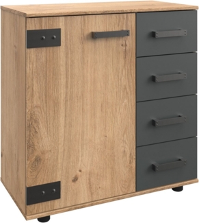 Wimex Kombikommode in braun mit 4 Schubladen und 1 Türen (B/H/T: 81x83x41 cm)