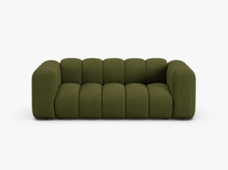 Micadoni Sofa Lupine 2-Sitzer Boucle Baloo Dunkel-Olivgrün