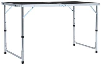 vidaXL Campingtisch Klappbar Grau Aluminium 120x60 cm 48173