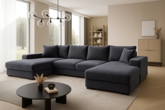 Ecksofa VERONA 328x182 cm mit Schlaffunktion, Bonellfederkern und Bettkasten
