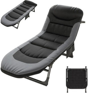 Klappbare Sonnenliege 6-Fach Verstellbar mit Seitentasche und