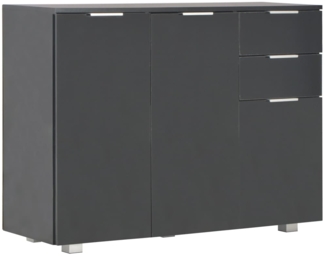 vidaXL Sideboard Hochglanz-Schwarz 107x35x80,5 cm 283719