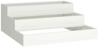 vidaXL Garten-Pflanzgefäß Weiß 90 x 90 x 35 cm Kaltgewalzter Stahl 865835