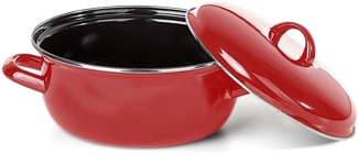 Bemus Emaille Bratentopf 20 cm, rot glänzend / Kochtopf