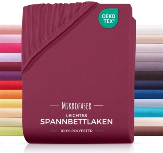 Carpe Sonno Spannbettlaken 90x200 100x200 140x200 160x200 180x200 200x200 Mikrofaser Polyester, Mikrofaser, Gummizug: rundum, (1 Stück), Weiches Spannbetttuch Bügelfrei & Pflegeleicht, 100x200 Bordeaux