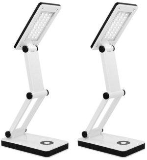 EAXUS LED Schreibtischlampe USB LED Tischleuchte mit modernem Design, LED fest integriert, Kaltweiß (6.000 - 7.000 K), Stromversorgung über USB oder 4x AAA-Batterien, dimmbar