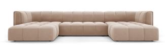 Micadoni Panorama Sofa Serena 5-Sitzer Samtstoff Beige