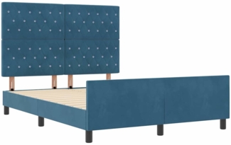 vidaXL Bettgestell mit Kopfteil Dunkelblau 160 x 200 cm Samt 3344889