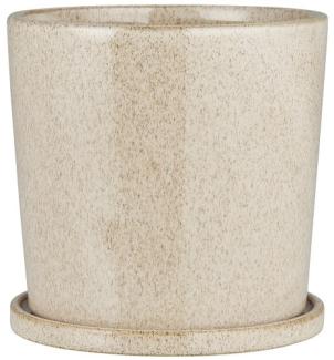 Ib Laursen Topf glasiert mit Untersetzer Saga Creme (14x14,5cm) (2-teilig) 13803-01