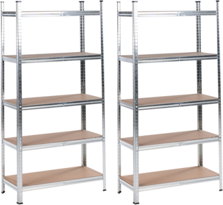 Garagenregal 2er Set XITTA Metall 75 cm 30 cm Silber