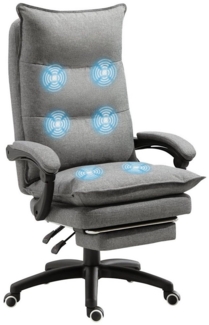 Vinsetto Schreibtischstuhl massage Drehstuhl, Massagefunktion, Chefsessel, höhenverstellbar (Bürostuhl, 1 St), für Büro, Grau