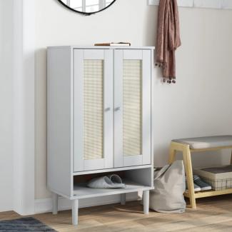 vidaXL Schuhschrank SENJA Rattan-Optik Weiß 59,5x35x107cm Kiefernholz 358050