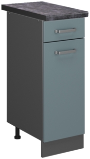 Küchenunterschrank R-Line Blau-Grau 30 cm , AP Anthrazit Vicco