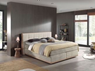 Places of Style Boxspringbett Vinton, aus massiver Eiche, verschiedene Härtegrade (auch H4)