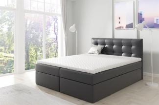 Boxspringbett OVIEDO 200x200 cm Kunstleder Schwarz