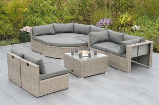 MERXX Gartenlounge-Set Rivello, (23-tlg), inkl. Auflagen, Aufstellmaß BxTxH: 225 x 225 x 63 cm