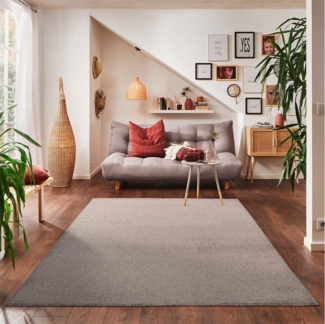 Carpettex Veloursteppich Unicolor - Einfarbig, Läufer, Höhe: 11 mm, Einfarbig Kurzflor Teppich Wohnzimmer verschiedene farben und größen