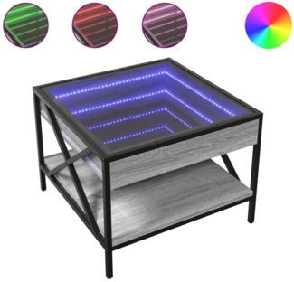 vidaXL Couchtisch mit Infinity-LED Grau Sonoma 50x50x38 cm 847700