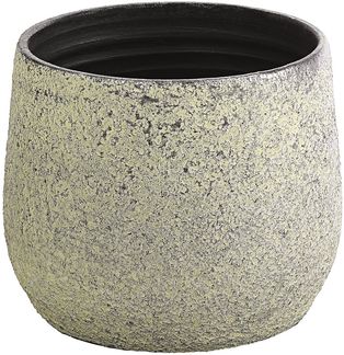 Dehner Übertopf Yves, strukturiert, Keramik, silber