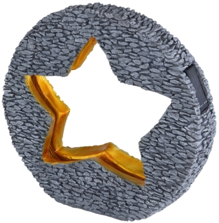 LED Solarleuchte, Stein-Stern Design, Gold, H 29,5 cm